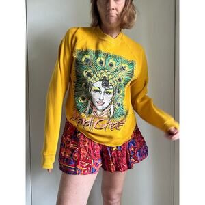 Vintage 80s Sweatshirt Mardi Gras Large Graphic Bright Size L Jerzees tag Fun